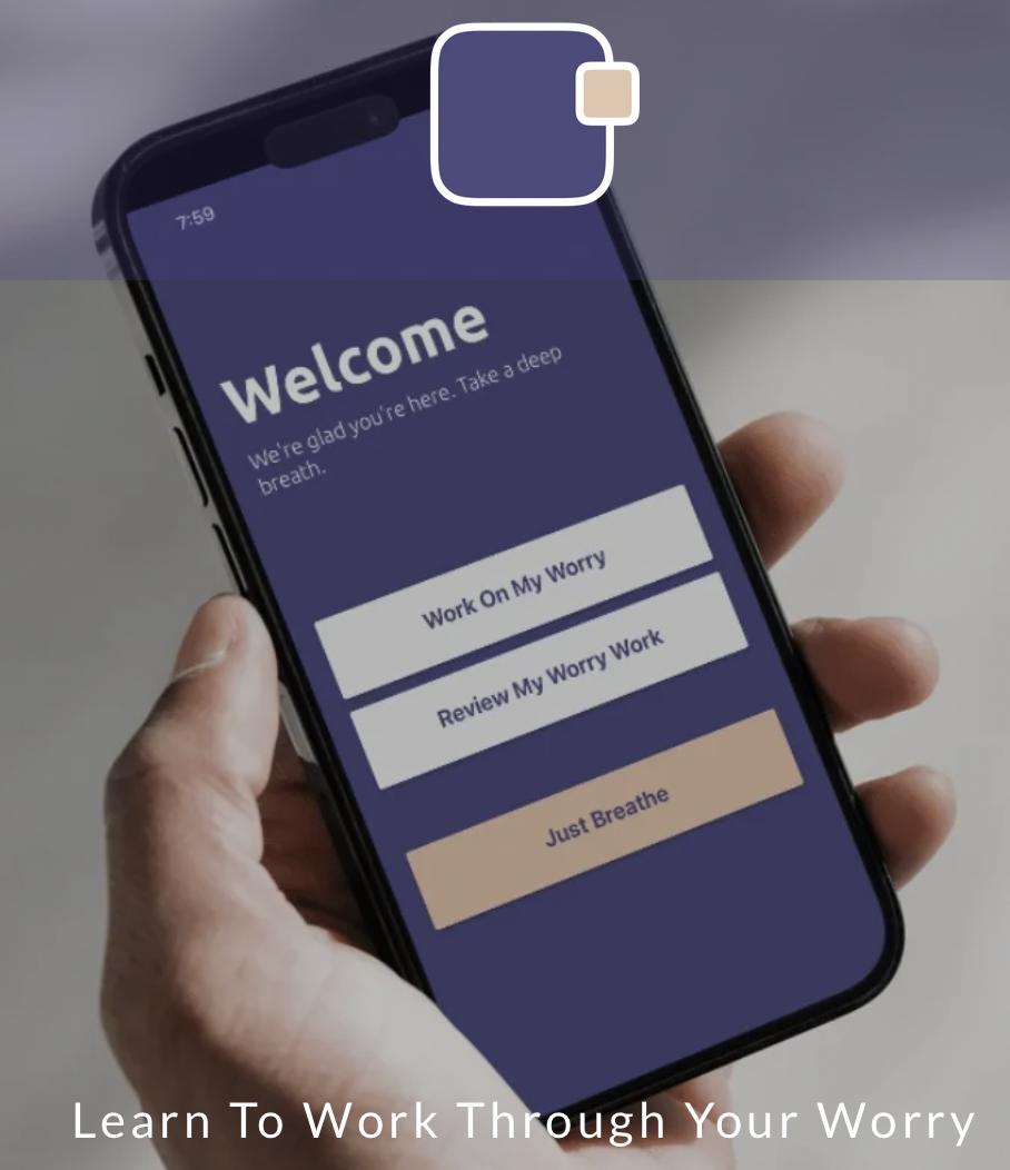 DOWNLOAD THE WORRY WORK APP for mental health _ FREE! logo